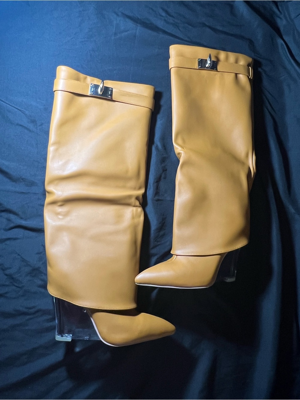 Shane Justin Women's Pointed Toe Knee-High Boots in Brown - Picture 3 of 3